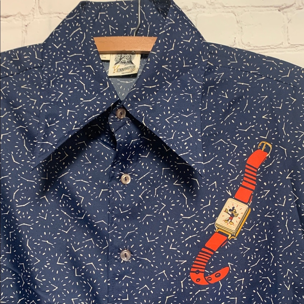 Vtg NWOT Kennington x Walt Disney Pop Art Disco Mickey Watch Shirt Size L - Picture 4 of 8